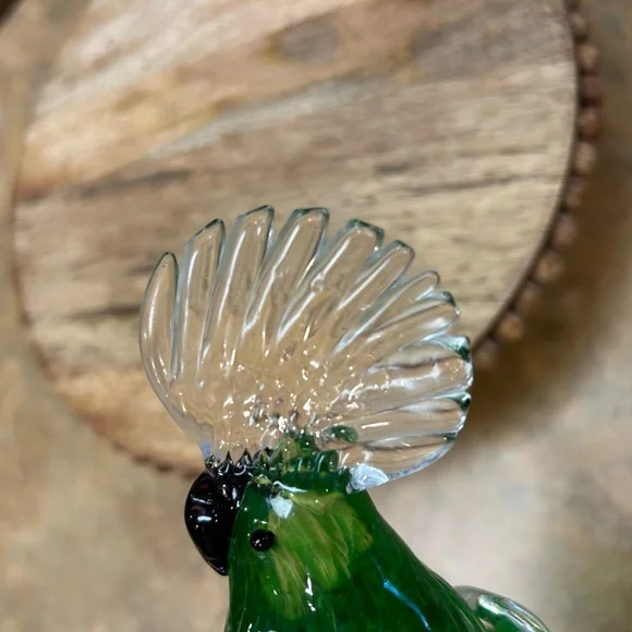 Hand Blown Murano Glass Cockatoo Heavy Art Figurine - Picture 10 of 15